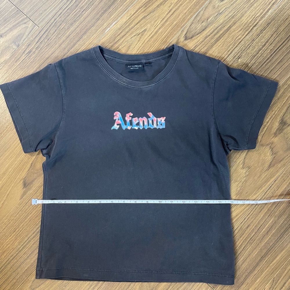 Afends Black Baby Tee with Graphic Design